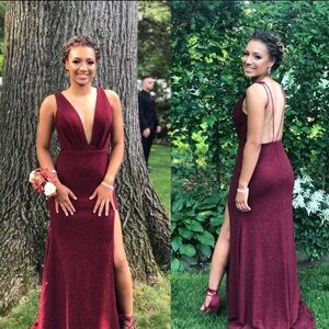 Elegant Burgundy Evening Gown